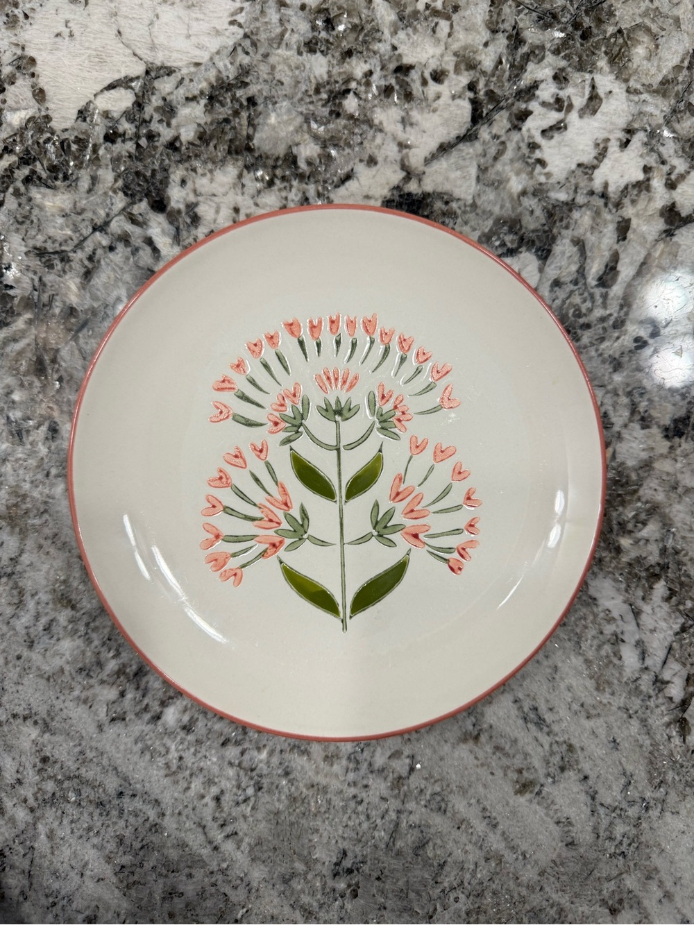 Gudrun Sjödén Hand Painted Floral Ceramic Dessert Plate